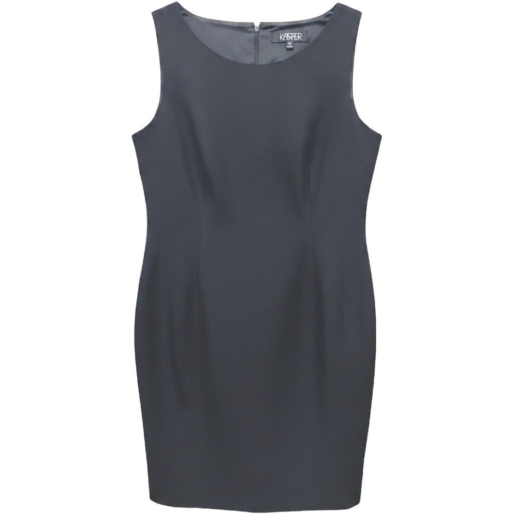 Kasper Sheath Dress Sz 14 Black Sleeveless Scoop Neck Career Business LBD NEW
